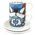 Produktbild: Egan Set 2 Kaffeetassen Mickey Mouse Stapelbar PWM02I/B blau