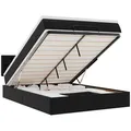 Produktbild: vidaXL Bett Ottoman-Bett mit Matratzen & LEDs Schwarz 140x200 cm Kunstleder schwarz 200 cm x 140 cm x 88 cm