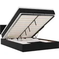 Produktbild: vidaXL Ottoman-Bett mit Matratzen & LEDs Schwarz 140x200 cm Kunstleder - Schwarz