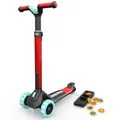 Produktbild: BERG Nexo Kinderroller Kinderscooter faltbar ab 2 Jahre | Höhenverstellbarer Tretroller Scooter mit Magnet Deck | Dreirad Roller für Kinder Jungen & Mädchen, bis 12 Jahre | Farbe: Rot