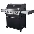 Produktbild: SANTOS Gasgrill S-418 schwarz - 4 Hauptbrenner, 800 °C Grillzone, Heckbrenner/Backburner, Gussgrillroste - inkl. Drehspieß, Rostheber & Silikonablage