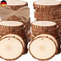 Produktbild: 50 Stück Holzscheiben, BetterJonny Rund 4-5cm Holz Log Scheiben Kit mit Loch 
