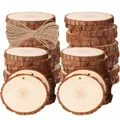 Produktbild: 50 Stück Holzscheiben, Rund 45cm Holz Log Scheiben Kit mit Loch Unvollendete ...