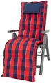 Produktbild: KETTtex Sesselauflage Relaxliege Rom 0851 rot-blau kariert 175x50x9 cm KETTtex