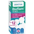 Produktbild: Ibuflam 4% Susp. z. Ein. 40mg/ml 100 ml, langanhaltende Fiebersenkung für bis zu 8h, effektive Linderung von Fieber und Schmerzen, auch für Kinder, mit praktischer Dosierhilfe, Himbeer-Geschmack