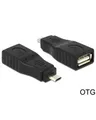 Produktbild: Delock USB-Adapter Micro-USB Typ B M bis USB W Stecker > 2.0 Buchse OTG voll geschirmt (65549)