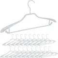 Produktbild: 20 X Anzugbügel, Breite Schulterauflage, Rutschfest Gummiert, Kostümbügel, Hosenstange, Haken, Kleiderbügel, Hellgrau