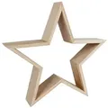Produktbild: sesua Dekostern Deko Holzstern Stern Weihnachtsstern Fensterdeko Tischdeko beige Ø 30 cm