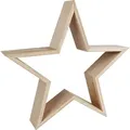 Produktbild: Deko Holzstern 30 cm Natur Weihnachtsstern Fensterdeko Tischdeko - Naturbelassen