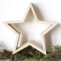 Produktbild: Sesua Deko Holzstern 30 cm Natur Weihnachtsstern Fensterdeko Tischdeko
