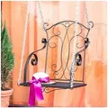 Produktbild: Denk - Dandibo Hängesessel Schwarz Metall Relax Schaukel Mit Ketten Hängebank Gartenschaukel Hollywoodschaukel
