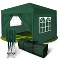 Produktbild: Kronenburg Faltpavillon wasserdicht Dachmaß 2 x 2 m UV Schutz 50+ Pavillon in Grün mit 4 Seitenteilen