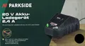 Produktbild: Parkside Akku Ladegerät 20 V 2,4 A automatische Ladeabschaltung, PLG 20 C1