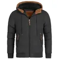 Produktbild: Indicode Winterjacke Herren Adeline Jacke Winter Herrenjacke mit Teddyfutter, gefütterte Kapuze schwarz XL (56)