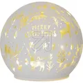 Produktbild: Glaskugel Merry Christmas weiß 12cm 460-31