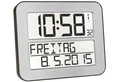 Produktbild: Funkuhr digital silber groß Wochentag Datum Wecker Seniorenuhr 25,8x21,2cm