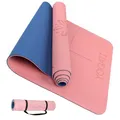 Produktbild: YOGATI Yogamatte rutschfest Schadstofffrei, mit Tragegurt. Yoga Matte mit Ausrichtungslinien für die Körperhaltung. Ideal Yogamatten als Gymnastikmatte, Sportmatte, Fitnessmatte, Jogamatte - Yoga mat