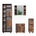 Produktbild: Vicco Badmöbel-Set, Wildeiche, Holzwerkstoff, 20 Fächer, 8 Schubladen, nicht einzeln stellbar,Rechteckig, 60x60x33 cm, Badezimmer, Badmöbelsets & Badmöbelserien, Badmöbel-Sets
