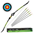 Produktbild: Bogenkönig Pfeil & Bogen Set Bogenschießen Zielscheibe Köcher Pfeile 110cm 15lbs