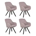 Produktbild: MR. DEKO Diningsessel 4-er Set Matera | Esszimmerstühle mit Armlehnen | 4 Polsterstühle drehbar mit Massivholzbeinen | Ergonomischer Stuhl Esszimmer 84x59x61 cm | Chair