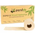 Produktbild: pandoo Toilettenpapier Bambus, 3-lagig, ungebleicht und plastikfrei, 200 Blatt, 8 Rollen