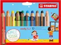 Produktbild: STABILO - Buntstift, Wasserfarbe & Wachsmalkreide - woody 3 in 1-10er Pack mit Spitzer