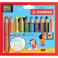 Produktbild: Buntstift, Wasserfarbe & Wachsmalkreide - STABILO woody 3 in 1 - 10er Pack mit