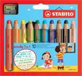 Produktbild: Buntstift, Wasserfarbe & Wachsmalkreide - STABILO woody 3 in 1 - 10er Pack mit