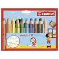 Produktbild: Stabilo Woody 3 IN 1 Super Jumbo Stifte Etui Of 10 Verschiedene Plus Schärfer