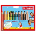 Produktbild: (1,70€/Stück) Stabilo Woody 10er Etui mit Spitzer Minendurchmesser 10 mm