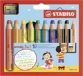 Produktbild: STABILO Buntstift, Wasserfarbe & Wachsmalkreide -  woody 3 in 1 - 10er Pack m...