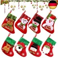 Produktbild: WELLXUNK Weihnachtsstrumpf 8 Stück nikolausstrumpf Set,Nikolausstrumpf Hängende