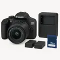 Produktbild: Canon EOS 2000D DSLR Kit 18-55mm IS II + Zubehörpaket: 2 Akkus, Doppellader, 16G