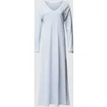 Produktbild: Hanro Nachthemd mit geripptem V-Ausschnitt in Hellblau, Größe XS