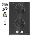 Produktbild: Phönix Domino-WGL Wohnmobil Gaskochfeld Glas Einbauherd Gaskocher 2 flammig Herd
