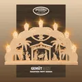 Produktbild: weigla - Schwibbogen original Erzgebirge I LED Lichterbogen Weihnachten I Motiv Betlehem I 7 Lampenkerzen + 1 Ersatzlampe I 7 x 34 V, 0,2 W, E10 I beleuchtete Weihnachtsdeko innen