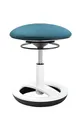 Produktbild: TOPSTAR Sitzhocker Sitness Bobby für Kinder, Standfußring Alu weiß lackiert Webstoff, Petrolblau
