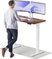 Produktbild: Desktronic HomePro Elektrisch höhenverstellbarer Schreibtisch 120x60cm Massive Walnuss/Weißmit Memory-Funktion, Anti-Kollisions Technologie, USB-A und USB-C-Ladeanschlüssen