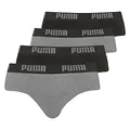 Produktbild: PUMA Basic Brief Men Herren Unterhose Pant Unterwäsche 4er Pack , Farbe:691 - Dark Grey Melange / Black, Bekleidungsgröße:S