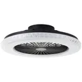 Produktbild: BRILLIANT schwarze Ventilator Deckenleuchte BADRIA | Ø 49cm | 40W 4700 Lumen 3000 bis 6500 Lumen | Kunststoff/Metall