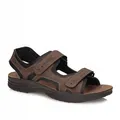 Produktbild: Herren Sandalen Klettverschluss Braun Lederoptik Gr 44