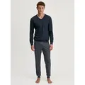 Produktbild: CALIDA Schlafanzug Relax Streamline (2 tlg) mit V-Neck und Bündchen blau L (52/54)