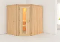 Produktbild: Karibu Sauna Innensauna Siirin Eckeinstieg ohne Zubehör 196x170x198 cm ohne Dachkranz mit Energiespartür