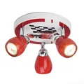 Produktbild: Brilliant Racing Auto Kinder Zimmer Decken Lampe Leuchte Spot 3x GU10 rot weiß