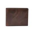 Produktbild: Fossil Geldbörse für Herren Derrick, Leder Bifold Dunkelbraun 11,43 cm L x 1,9 cm B x 8,89 cm H ML3681201
