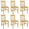 Produktbild: vidaXL Esszimmerstühle 6 STK., Esszimmerstuhl mit Rückenlehne, Essstuhl Küchenstuhl Stuhl für Esszimmer Küche, Holzstuhl, Kiefernholz