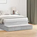 Produktbild: Bett-Schubladen Grau Sonoma 120x36,5x16,5 cm Holzwerkstoff