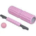 Produktbild: Relaxdays Faszienrollen Set EVA-Schaumstoff Rosa Noppen Mittelhart 3er Set 45 cm x 12,5 cm 51 cm x 5 cm ø 7,5 cm