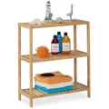 Produktbild: Relaxdays Badregal, Hellbraun, Holz, 60x69x26 cm, Badezimmer, Badezimmerregale, Badregale