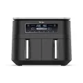 Produktbild: Ninja Foodi Dual Zone Digitale Heißluftfritteuse, 7,6L Air fryer, 2 Fächer, Antihaftbeschichtung, spülmaschinenfeste Körbe, 6-in-1, 4-6 Portionen, Schwarz AF300EU